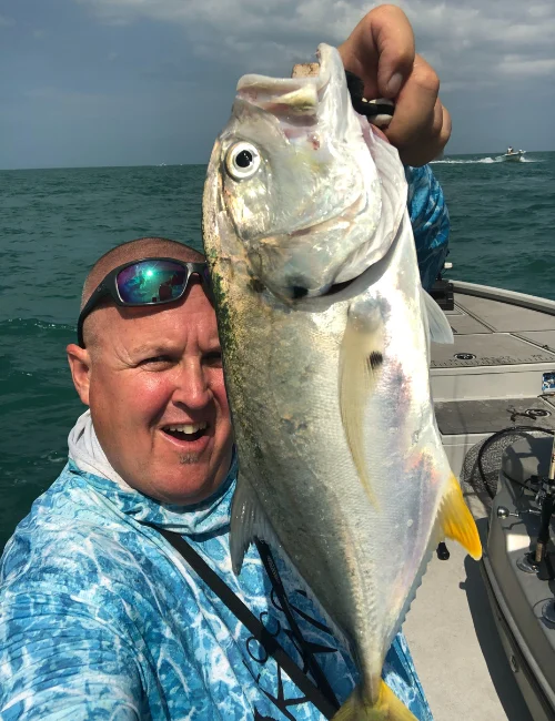 Large saltwater fish held on a boat near Sebastian Inlet