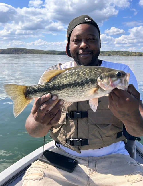 Angler holding a bass